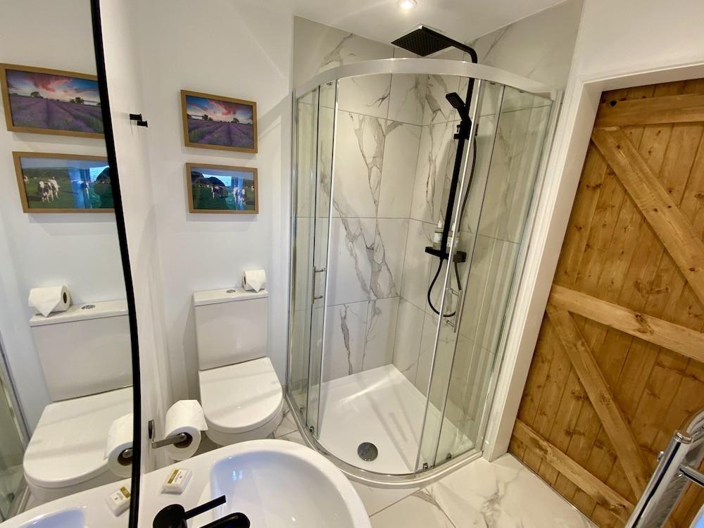 The Lion At West Pennard Hotel Luaran gambar A shower cubicle